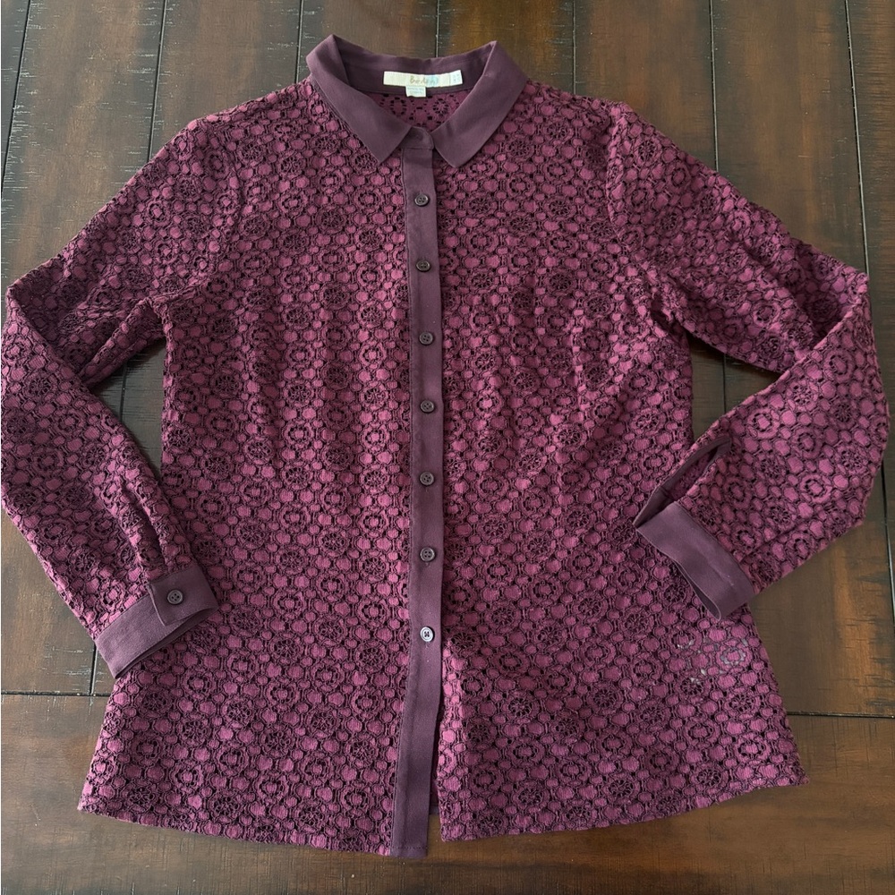 Boden Plum Lace Top